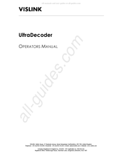 Vislink UltraDecoder Operator's Manual
