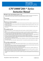 TDK-Lambda CPF100F280 Series Instruction Manual