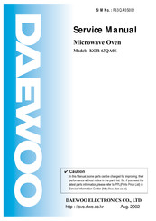 DAEWOO ELECTRONICS KOR-63QA0S Service Manual