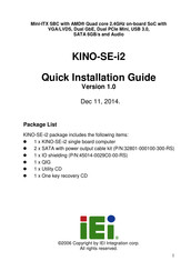 IEI Technology KINO-SE-i2 Quick Installation Manual