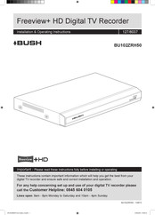 Argos Bush Freeview+ BU102ZRH50 Installation & Operating Instructions Manual