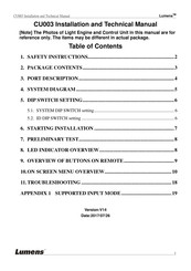 Lumens CU003 Installation And Technical Manual