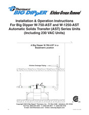 Thermaco Big Dipper W-1250-AST Installation & Operation Instructions