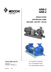 Pentair NOCCHI NRB-2 Use And Maintenance Manual