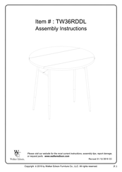 Walker Edison TW36RDDL Assembly Instructions Manual