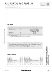 Siegenia PSK PORTAL 160 PLUS LM Assembly Instructions Manual