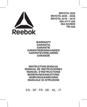 Reebok TM626 Instruction Manual