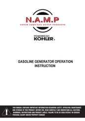 Kohler N.A.M.P 10000 E Operation Instruction Manual