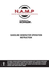 Kohler N.A.M.P 7000 E Operation Instruction Manual
