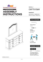 Furniture of America Calliope CM7751D&M Assembly Instructions Manual