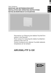 Helios AIR1/KWL-FTF 0-10V Installation And Operating Instructions Manual