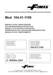 Fimas 104.41-1109 Use And Maintenance Instruction