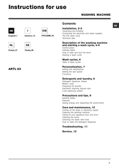 Hotpoint Ariston ARTL 83 Instructions For Use Manual