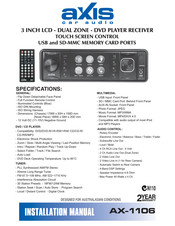 Axis Car Audio AX-1106 Installation Manual