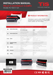 TIS RLY-8CH-16A Installation Manual