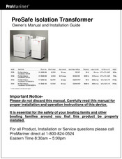 ProMariner 411-SA02-120 Owner's Manual And Installation Manual