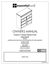 Dorel AMERIWOOD INDUCTRIES essential home Grayson 5682309KP Owner's Manual