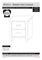 Heart of House Wiltshire 2478843 Assembly Instructions Manual