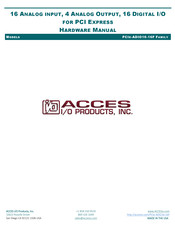Acces I/O products PCIE-ADIO16-16F Hardware Manual