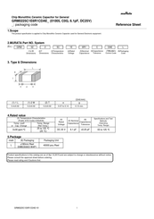 Murata GRM0225C1E6R1CDAE Series Reference Sheet