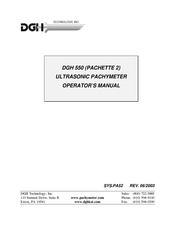 DGH Pachette 2 Operator's Manual
