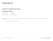 Savant PAV-SMS2001 Deployment Manual