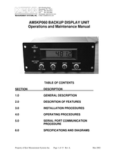 KERR AM5KP060 Operation And Maintenance Manual