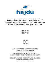 hajdu HR-N 40 Instructions For Installation And Use Manual
