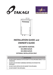 Takagi GS-20W-AU5/6 Installation Manual And Owners Manual