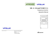 VITO Vitolux VXI-7.5 Series Operation Manual