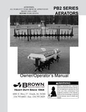 BROWN PBR-1200 Owner's/Operator's Manual
