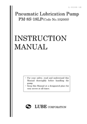 LUBE 102660 Instruction Manual