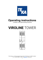 Teka VIROLINE TOWER Operating Instructions Manual