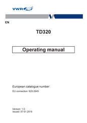 Vwr TD320 Operating Manual