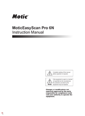 Motic MoticEasyScan Pro 6N Instruction Manual