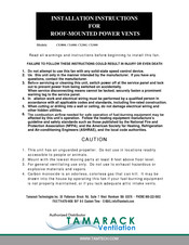 Tamarack Technologies CX3000 Installation Instructions