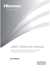 Hisense RUL178D4AW1 User's Operation Manual