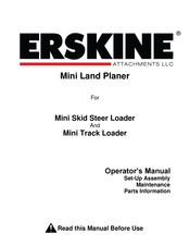 Erskine Attachments Mini Land Planer Operator's Manual