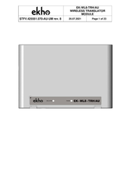 EKHO EK-WL8-TRH/AU Manual