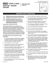U-Line SHOP-VAC H-8095 Manual
