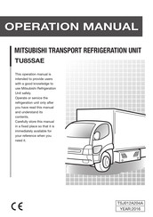 Mitsubishi Heavy Industries TU85SAE Operation Manual