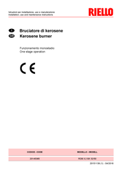 Riello 20145385 Installation, Use And Maintenance Instructions