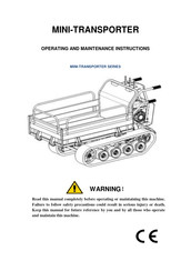 KPC MINI-TRANSPORTER Series Operating And Maintenance Instructions Manual