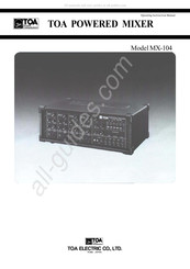Toa MX-104 Operating Instructions Manual