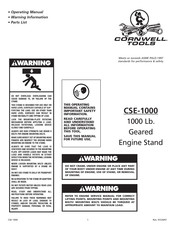 Cornwell Tools CSE-1000 Operating Manual