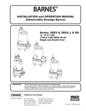Barnes 2SEV552DS Installation And Operation Manual