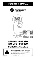 Textron GREENLEE DM-310 Instruction Manual
