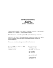 Ectron 451 Instruction Manual