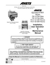 Anets GoldenFRY Filt II-14 Installation, User Operation & Maintenance Manual
