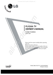 LG 60PT1RF Owner's Manual